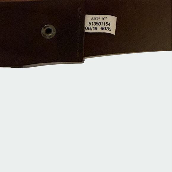 Hollister American Eagle Outfitters Leather Belt Size 40 Chrome Buckle - Picture 4 of 8